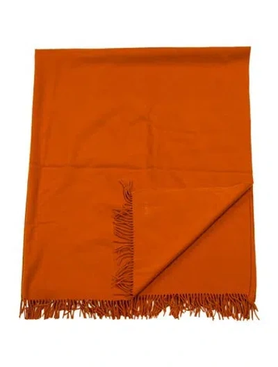 Pre-owned Hermes Throw Blanket In Orange