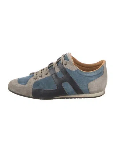Pre-owned Hermes Tie Break Sneakers In Blue