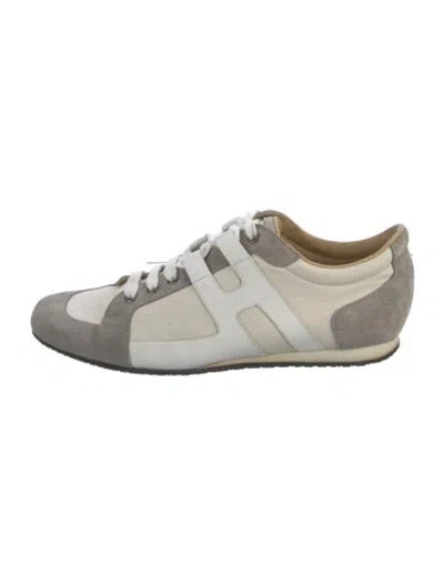 Pre-owned Hermes Tie Break Sneakers In Neutral