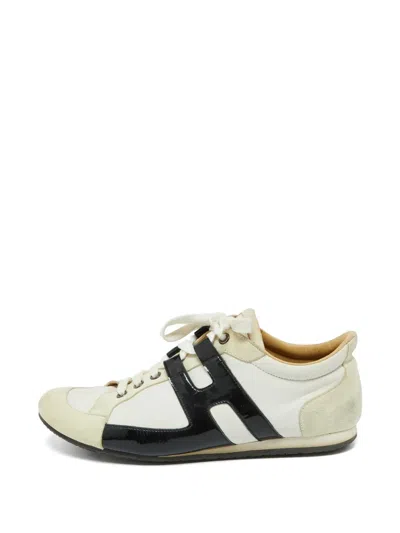 Pre-owned Hermes Tie Break Sneakers In White