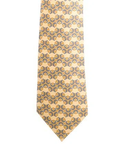 Pre-owned Hermes Tie In Gold