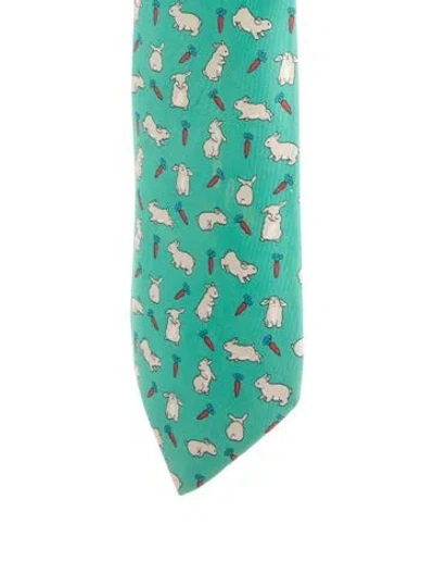 Pre-owned Hermes Tie In Green