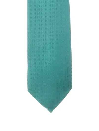 Pre-owned Hermes Tie In Green