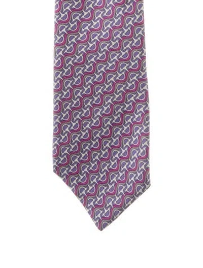 Pre-owned Hermes Tie In Purple