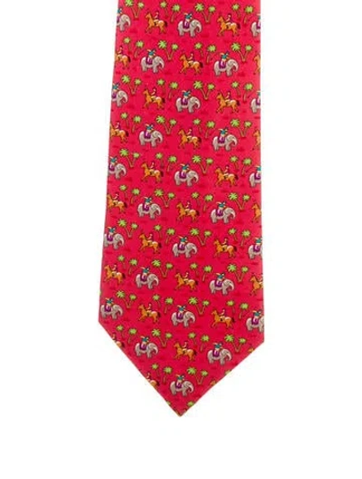 Pre-owned Hermes Tie In Red