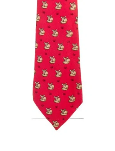 Pre-owned Hermes Tie In Red