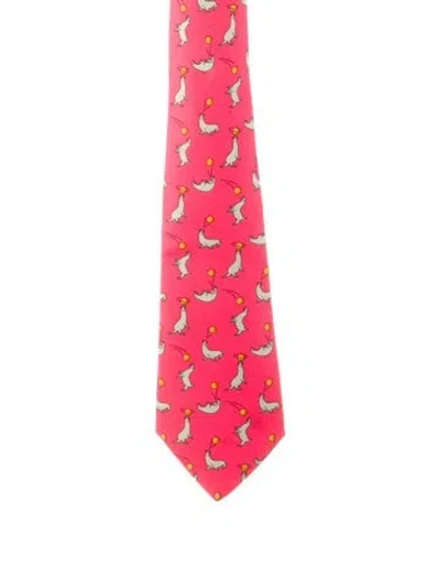 Pre-owned Hermes Tie In Red