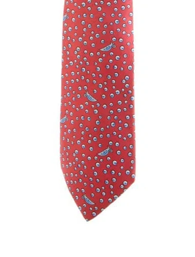 Pre-owned Hermes Tie In Red