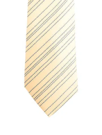 Pre-owned Hermes Tie In Yellow