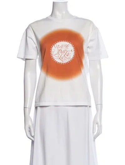 Pre-owned Hermes Tie-dye Print Crew Neck T-shirt In White