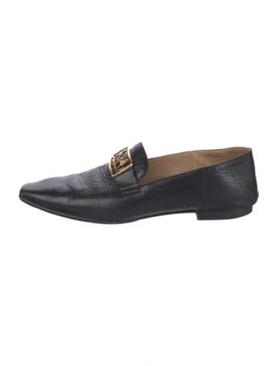 Pre-owned Hermes Time Leather Loafers In Blue