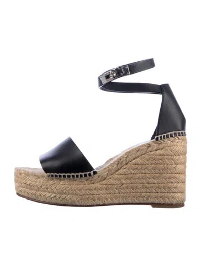 Pre-owned Hermes Tipoli Leather Espadrilles In Blue
