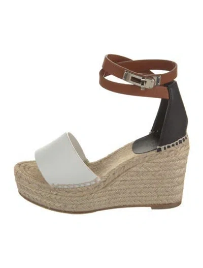 Pre-owned Hermes Tipoli Leather Espadrilles In Multi