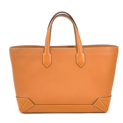 Pre-owned Hermes Toffee Epsom Leather Evercalf Leather Handbag Tote Bag ()