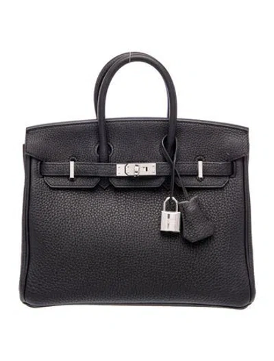 Pre-owned Hermes Togo Birkin 25 In Black