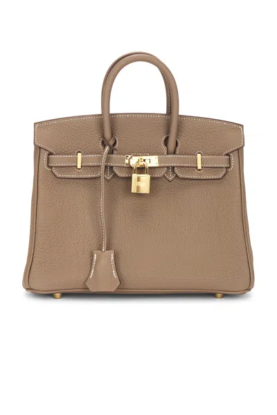 Pre-owned Hermes Togo Birkin 25 Handbag In Brown