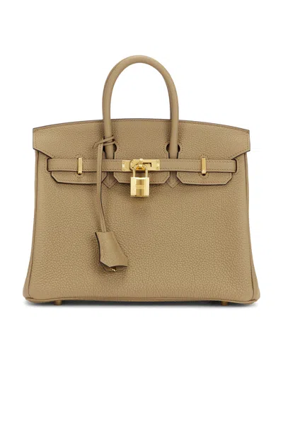 Pre-owned Hermes Togo Birkin 25 Handbag In Etoupe