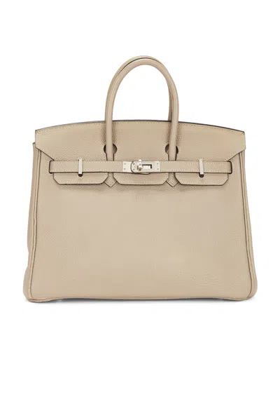 Pre-owned Hermes Togo Birkin 25 Handbag In Gris Tourterelle