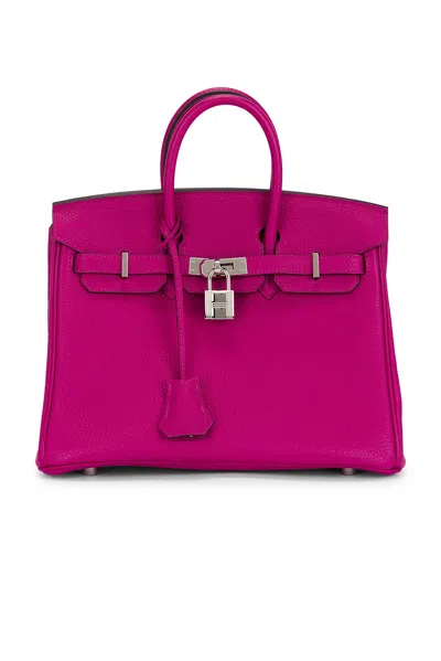 Pre-owned Hermes Togo Birkin 25 Handbag In Purple