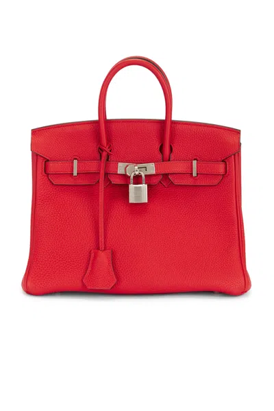 Pre-owned Hermes Togo Birkin 25 Handbag In Red