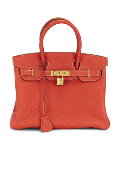 Pre-owned Hermes Togo Birkin 30 Handbag In Orange