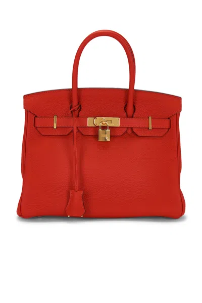 Pre-owned Hermes Togo Birkin 30 Handbag In Rouge Grenat