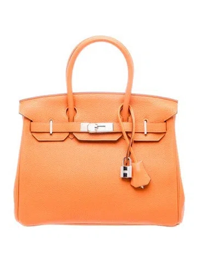 Pre-owned Hermes Togo Birkin 30 In Orange
