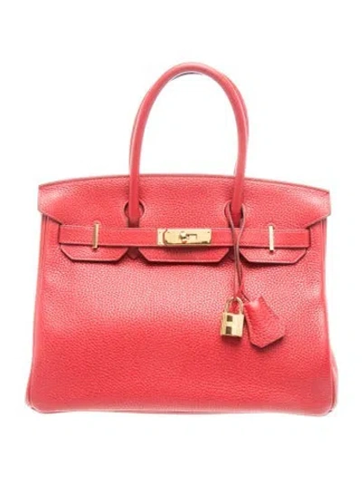Pre-owned Hermes Togo Birkin 30 In Red