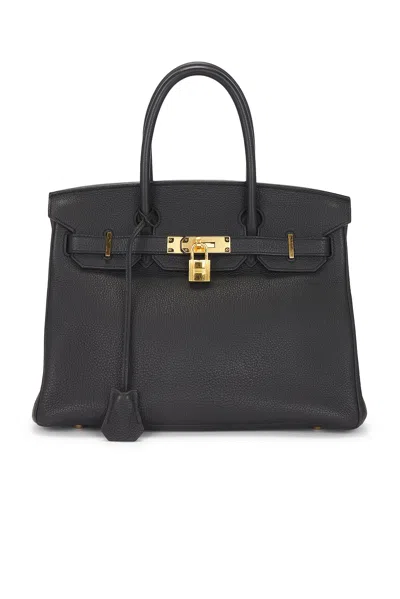 Pre-owned Hermes Togo Birkin 30 Retourne Handbag In Black