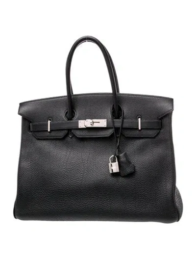 Pre-owned Hermes Togo Birkin 35 In Black