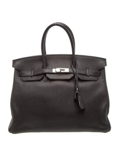 Pre-owned Hermes Togo Birkin 35 In Black