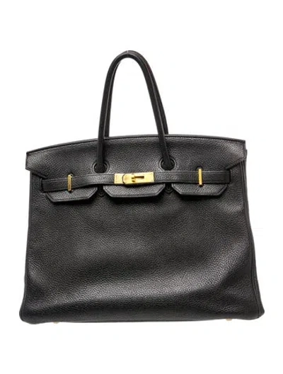 Pre-owned Hermes Togo Birkin 35 In Black