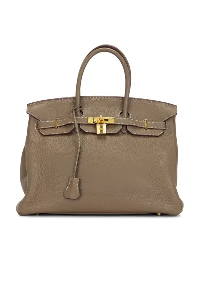 Pre-owned Hermes Togo Birkin 35 Handbag In Brown