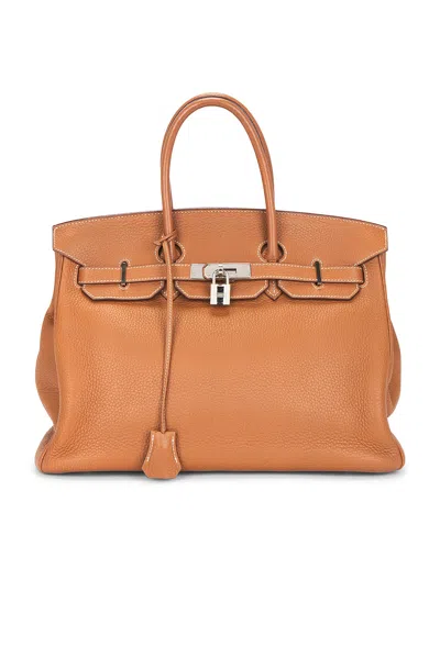 Pre-owned Hermes Togo Birkin 35 Handbag In Gold