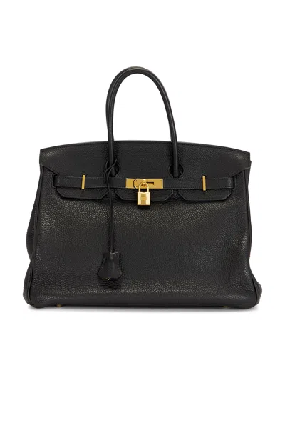 Pre-owned Hermes Togo Birkin 35 Retourne Handbag In Black