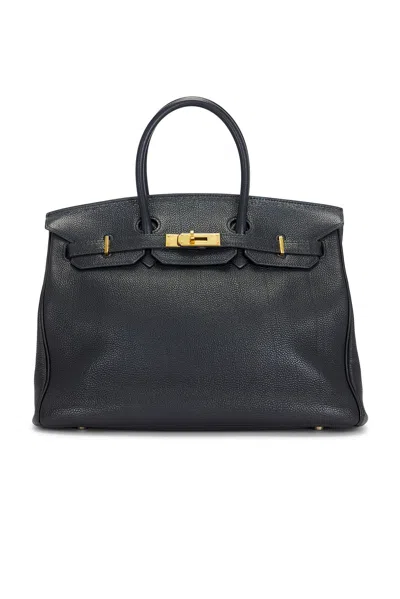Pre-owned Hermes Togo Birkin 35 Retourne Handbag In Black