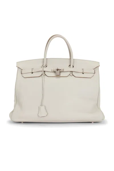 Pre-owned Hermes Togo Birkin 40 Handbag In Gris Perle