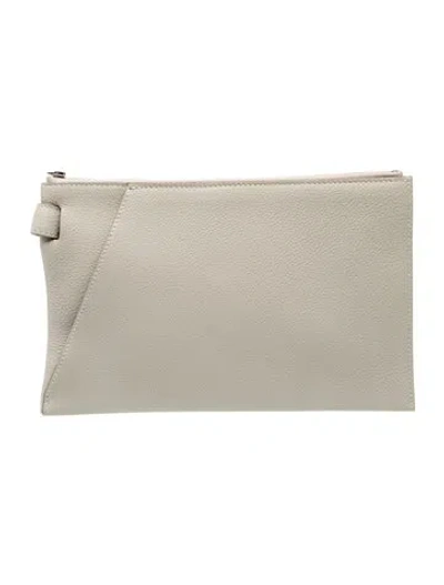Pre-owned Hermes Togo Cabavertige 24 Pouch In Gray