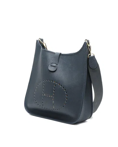 Pre-owned Hermes Hermès Togo Evelyne 33 Gm Bag In Blue
