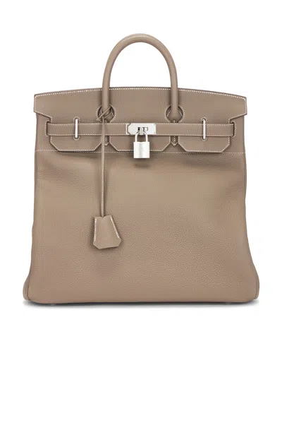 Pre-owned Hermes Togo Haut A Courroies Birkin 40 Handbag In Brown