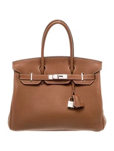 Pre-owned Hermes Togo Leather Birkin 30 In Brown