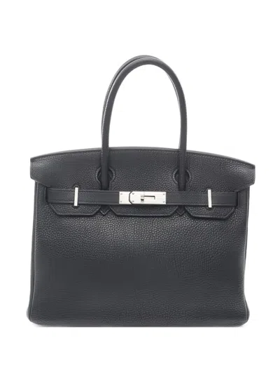 Pre-owned Hermes Togo Leather Birkin 30 Handbag In Black