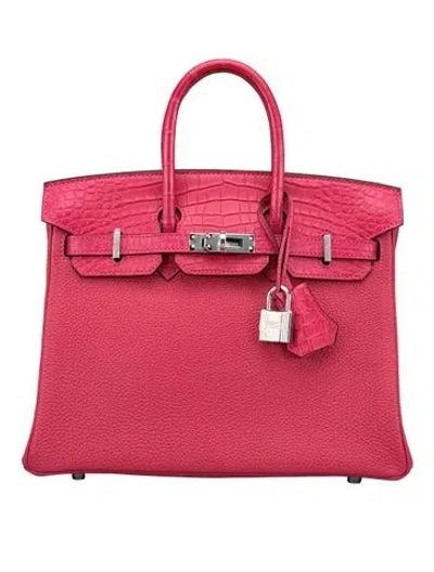 Pre-owned Hermes Togo Leather Birkin Touch 25 In Red