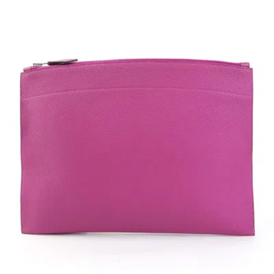 Pre-owned Hermes Togo Leather Clutch Bag Pochette () In Multi