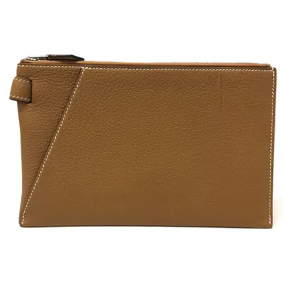 Pre-owned Hermes Togo Leather Clutch Bag ()