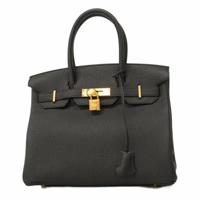 Pre-owned Hermes Togo Leather Handbag () In Black