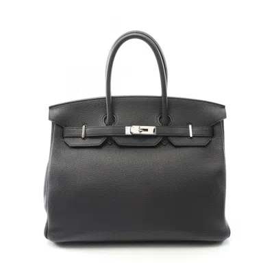 Pre-owned Hermes Togo Leather Handbag () In Black