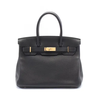Pre-owned Hermes Togo Leather Handbag () In Black