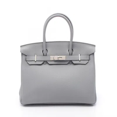 Pre-owned Hermes Togo Leather Handbag () In Blue