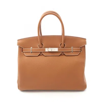 Pre-owned Hermes Togo Leather Handbag () In Brown